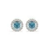 Ella Blue Lab Diamond 1.34ct Halo Earrings In 18K White Gold - Elara Collection