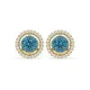 Ella Blue Lab Diamond 2.45ct Halo Earrings In 18K Yellow Gold - Elara Collection