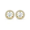 Ella Lab Diamond Halo Earrings 2.45ct In 18K Yellow Gold F/VS1