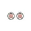 Ella Pink Lab Diamond 1.34ct Halo Earrings In 18K White Gold - Elara Collection