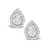 Halo Diamond Earrings 1.20ct Pear Shaped Galileo In 18K White Gold