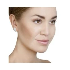 Halo Diamond Earrings 1.20ct Pear Shaped Galileo In 18K White Gold -The Diamond Store DE08h