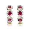 Ruby And Diamond Trilogy Earrings In 18K Gold - Asteria Collection