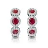 Ruby And Diamond Trilogy Earrings 18K White Gold - Asteria Collection