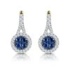 0.75ct Sapphire And Diamond Halo Earrings 18K Gold Asteria Collection