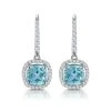 2ct Blue Topaz And Diamond Halo Earrings 18KW Gold Asteria Collection