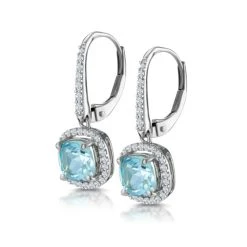 2ct Blue Topaz And Diamond Halo Earrings 18KW Gold Asteria Collection 7 2ct Blue Topaz And Diamond Halo Earrings 18KW Gold Asteria Collection -The Diamond Store DE13 BT 02w