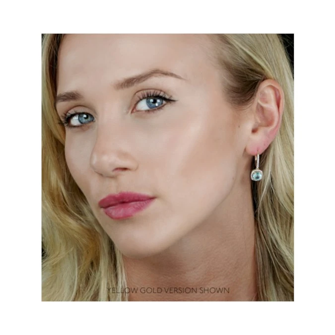 2ct Blue Topaz And Diamond Halo Earrings 18KW Gold Asteria Collection 2 2ct Blue Topaz And Diamond Halo Earrings 18KW Gold Asteria Collection - Image 2
