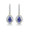 1.4ct Tanzanite And Diamond Halo Earrings 18K Gold Asteria Collection