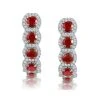 1.50ct Ruby And Diamond Halo Asteria Earrings In 18K White Gold