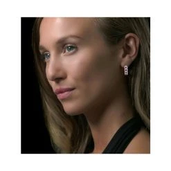 1.50ct Ruby And Diamond Halo Asteria Earrings In 18K White Gold -The Diamond Store DE20 Rh