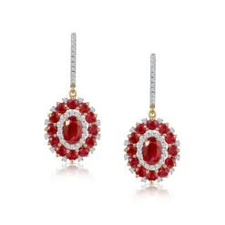 2.50ct Ruby Asteria Collection Diamond Drop Earrings In 18K Gold