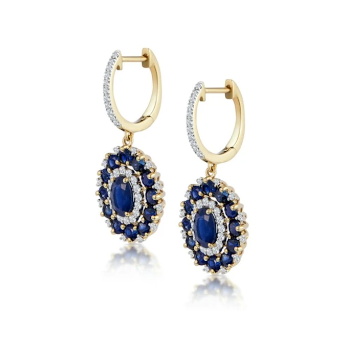 2.85ct Sapphire Asteria Collection Diamond Drop Earrings In 18K Gold 2 2.85ct Sapphire Asteria Collection Diamond Drop Earrings In 18K Gold - Image 2