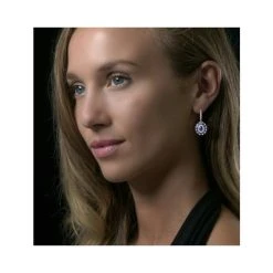 2.85ct Sapphire Asteria Collection Diamond Drop Earrings In 18K Gold 7 2.85ct Sapphire Asteria Collection Diamond Drop Earrings In 18K Gold -The Diamond Store DE21 Sh