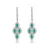 1.10ct Emerald Asteria Diamond Drop Earrings In 18K White Gold