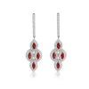1.40ct Ruby Asteria Collection Diamond Drop Earrings 18K White Gold