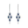 1.45ct Sapphire Asteria Diamond Drop Earrings In 18K White Gold