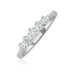 Grace 18K White Gold 5 Stone Diamond Eternity Ring 0.33CT G/VS