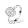 1ct Diamond And 18K White Gold Cluster Ring FT60