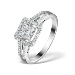 Halo Engagement Ring Galileo 0.50ct Of Lab Diamonds In 9K Gold