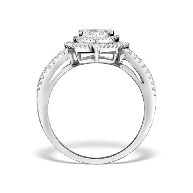 Halo Engagement Ring Galileo With 1ct Of Diamonds In 18KW Gold - FT77 2 Halo Engagement Ring Galileo With 1ct Of Diamonds In 18KW Gold - FT77 - Image 2