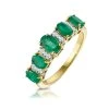 1.30ct Emerald And Lab Diamond Eternity Ring 9K Gold - Asteria