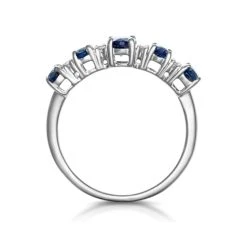 1.85ct Sapphire And Lab Diamond Eternity Ring 9KW Gold Asteria -The Diamond Store DR68 S 02w