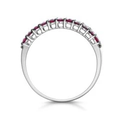Ruby And Diamond Triple Row Asteria Eternity Ring In 18K White Gold -The Diamond Store DR69 R 02w