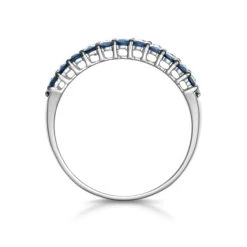 Sapphire And Lab Diamond Triple Row Eternity Ring Asteria 9KW Gold -The Diamond Store DR69 S 02w 1