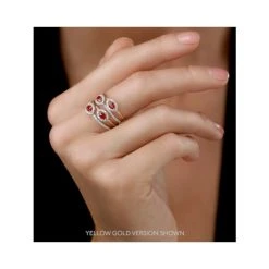 Ruby And Diamond Halo Statement Ring In 18KW Gold - Asteria Collection -The Diamond Store DR70 Rwh