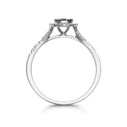 Sapphire And Lab Diamond Halo Circle Ring 9KW Gold - Asteria -The Diamond Store DR74 S 02w 1