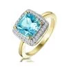 2ct Blue Topaz And Diamond Statement Ring 18K - Asteria Collection