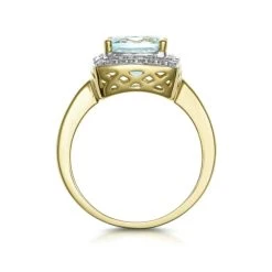 2ct Blue Topaz And Diamond Statement Ring 18K - Asteria Collection -The Diamond Store DR78 BT 02