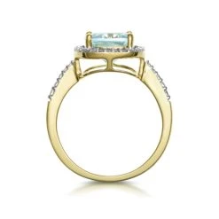 2ct Blue Topaz And Diamond Shoulders Asteria Ring In 18K Gold -The Diamond Store DR79 BT 02