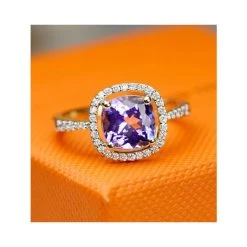 2ct Tanzanite And Diamond Shoulders Asteria Ring In 18K White Gold -The Diamond Store DR79 TW 19a