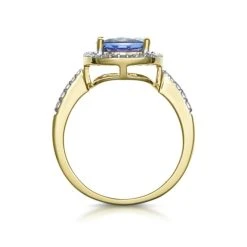 2ct Tanzanite And Diamond Shoulders Asteria Ring In 18K Gold -The Diamond Store DR79 T 02