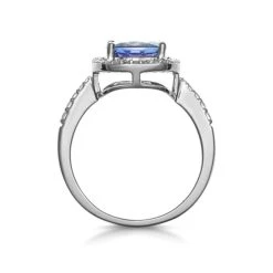 2ct Tanzanite And Diamond Shoulders Asteria Ring In 18K White Gold -The Diamond Store DR79 T 02w