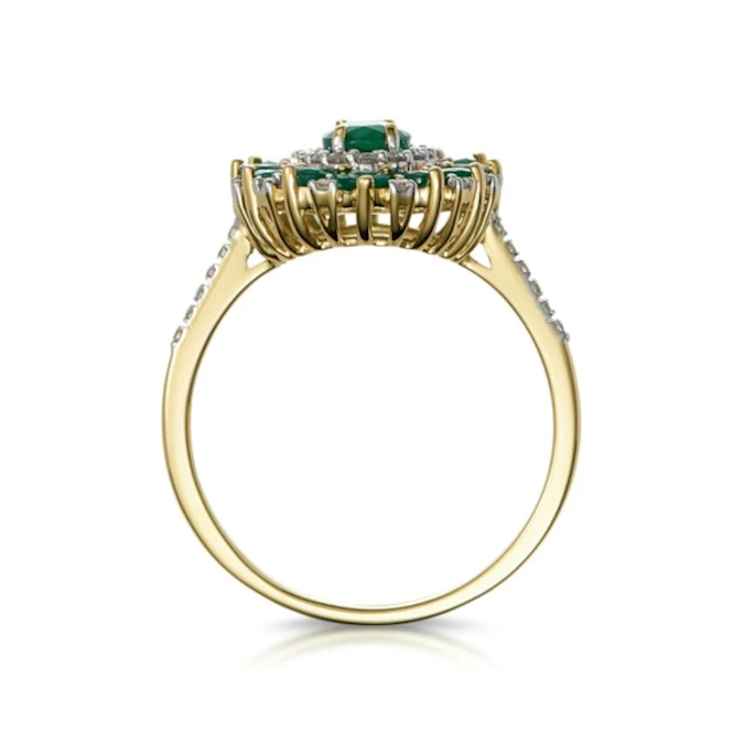 1.35ct Emerald Asteria Collection Diamond Halo Ring In 18K Gold 2 1.35ct Emerald Asteria Collection Diamond Halo Ring In 18K Gold - Image 2