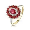 1.55ct Ruby Asteria Collection Diamond Halo Ring In 18K Gold