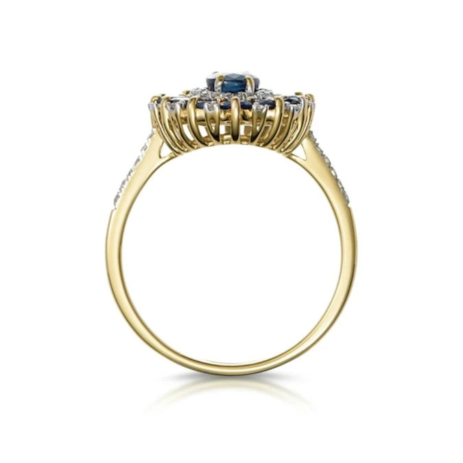1.55ct Sapphire Asteria Collection Diamond Halo Ring In 18K Gold 2 1.55ct Sapphire Asteria Collection Diamond Halo Ring In 18K Gold - Image 2