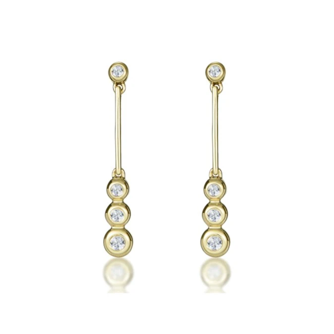 Small Drop Earrings 0.12ct Diamond 9K Yellow Gold 1 Small Drop Earrings 0.12ct Diamond 9K Yellow Gold