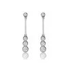 Diamond Drop Earrings 18K White Gold Rubover