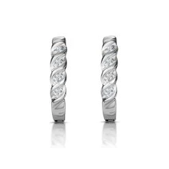 Hoop Earrings 0.07ct Diamond 9K White Gold