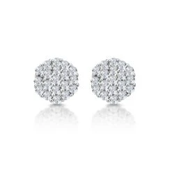 Cluster Earrings 0.25ct Diamond 9K Yellow Gold