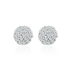 Cluster Earrings 0.25ct Diamond 9K White Gold