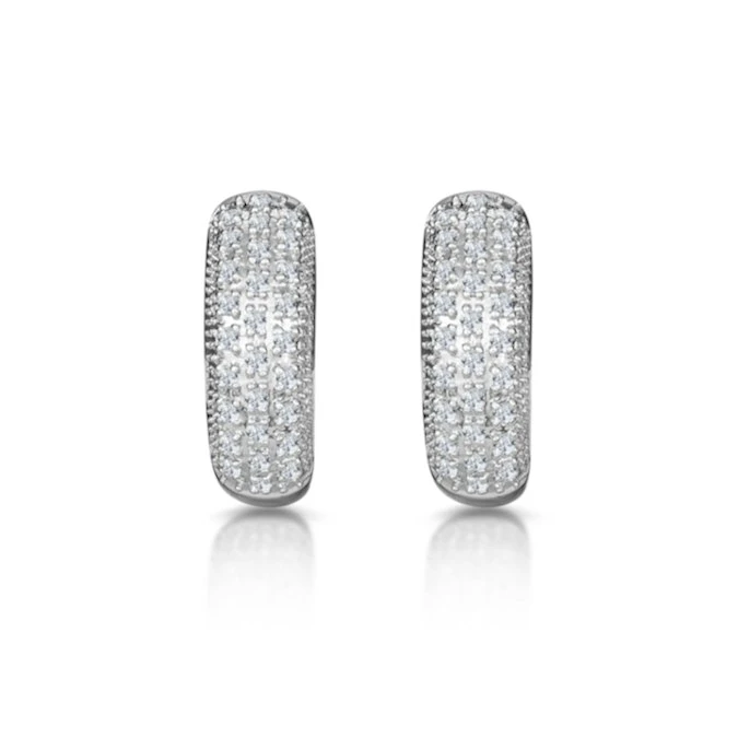 Huggie Earrings 0.33ct Diamond 9K White Gold 1 Huggie Earrings 0.33ct Diamond 9K White Gold
