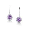 Amethyst 0.57CT And Diamond 9K White Gold Earrings
