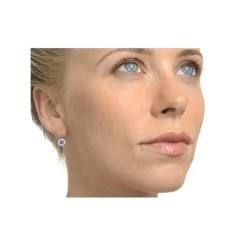 Amethyst 0.57CT And Diamond 9K White Gold Earrings 8 Amethyst 0.57CT And Diamond 9K White Gold Earrings -The Diamond Store F1876h