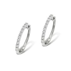 0.08ct Diamond And 9K White Gold Earrings - H4558