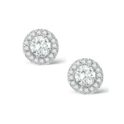Ella Halo Lab Diamond Earrings 0.65ct Set In 9K White Gold